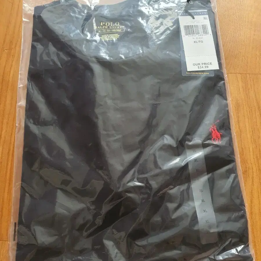 폴로 랄프로렌 블랙 반팔 티셔츠 XL