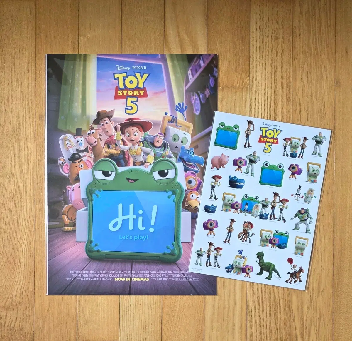 토이스토리5 오리지널 5종 SET A3 포스터+스티커