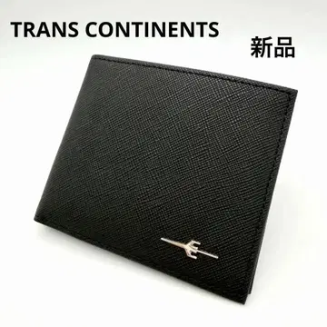 미사용 새상품 TRANS CONTINENTS 가죽 접이식 지갑 블랙