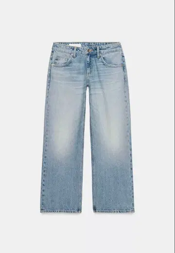 ZARA TRF 로우라이즈 크롭 와이드 레그 데님 팬츠
