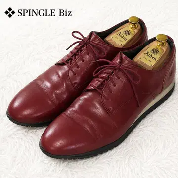 새상품급 스핑글리즈 가죽 스니커즈 비브람 밑창 레드 26.5cm
