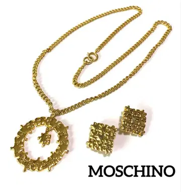[빈티지] MOSCHINO 지그소 디자인 귀찌 & 목걸이