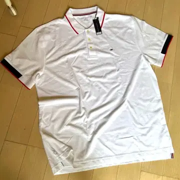 TOMMY HILFIGER 피케 셔츠 화이트 반팔 XL 남성용 피케 셔츠