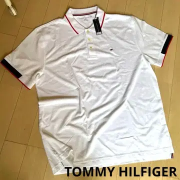 TOMMY HILFIGER 피케 셔츠 화이트 반팔 XL 남성용 피케 셔츠