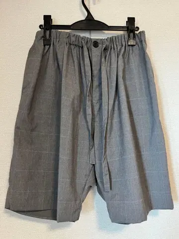 BASISBROEK 체크 무늬 울 혼방 숏팬츠 사이즈 2