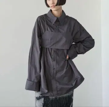 [ AIC. ] 나일론 오버 셔츠 뷔스티에 앙상블