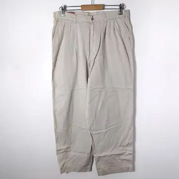 90s 빈티지 캐주얼 크림 코튼 팬츠