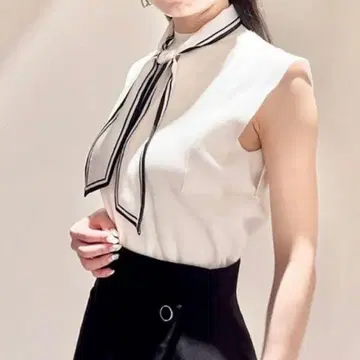 snidel 스카프 타이 니트 풀오버 화이트 프리
