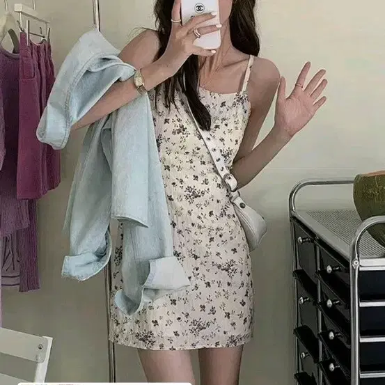 어썸앤드) 뷔스티에 나시 원피스