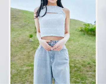 Darich 다리치 셔링 탱크탑 스카이블루 체인 쥬빌리