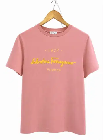 Salvatore Ferragamo 로고 T셔츠 핑크