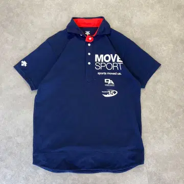 DESCENTE MOVE SPORT 피케 셔츠 네이비 L 사이즈 드라이