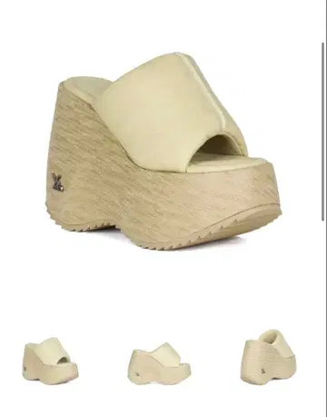 YELLO 통굽 샌들 뮬 베이지