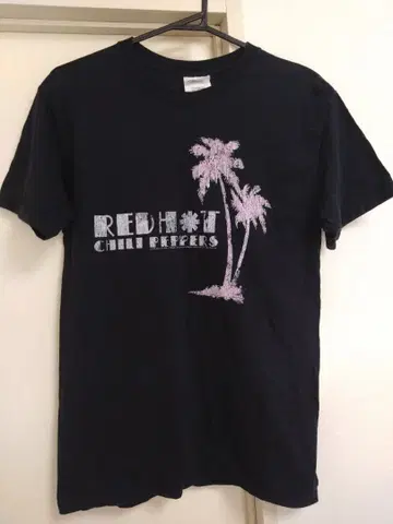 Red Hot Chili Peppers 반팔 티셔츠 Hanes 야자수