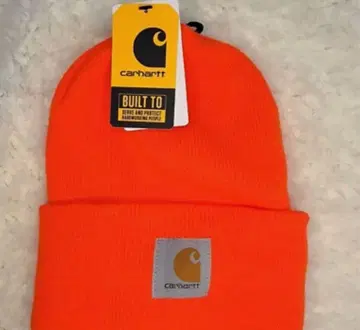 Carhartt 니트 모자 비니 오렌지