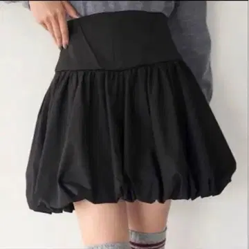 SNIDEL 벌룬 미니 스커트 블랙 0