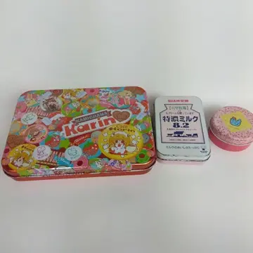 레트로 캔 카미챠마카린 캔 케이스 UHA미각당 특농밀크 캔 세트