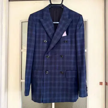 Paul Smith 더블 브레스트 테일러드 자켓 체크 피크드