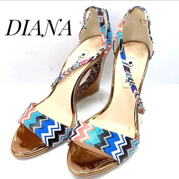 [새상품급] DIANA 다이애나 샌들 힐 웨지솔 글리터 24cm