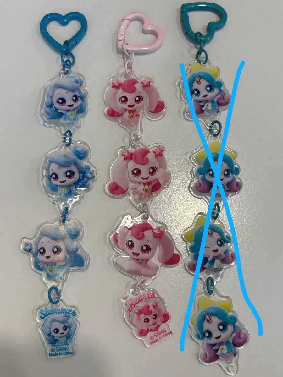 정품 티니핑 하츄핑 빛나핑 줄줄이 키링 캡슐 가챠
