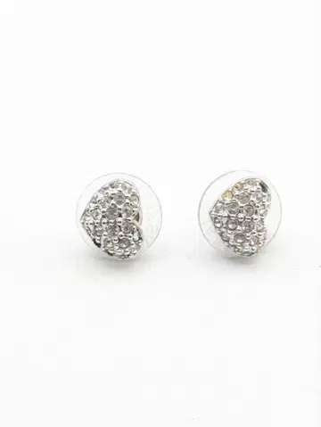 SWAROVSKI 하트 귀걸이 실버 컬러 스톤