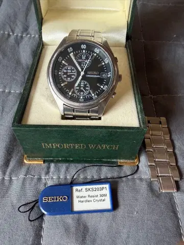 SEIKO 크로노그래프 손목시계 배터리 없음