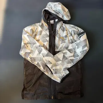 PUMA 나일론 자켓 후드 부착 올 패턴 XL