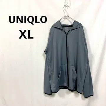 유니클로 후드티 그레이 풀 집업 긴팔 XL 남성용 드라이 EX