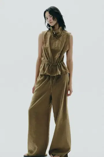 여성용 자라 ZARA 셋업 팬츠 베스트 미사용 새상품