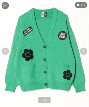 MARY QUANT 그린 가디건 프리 사이즈