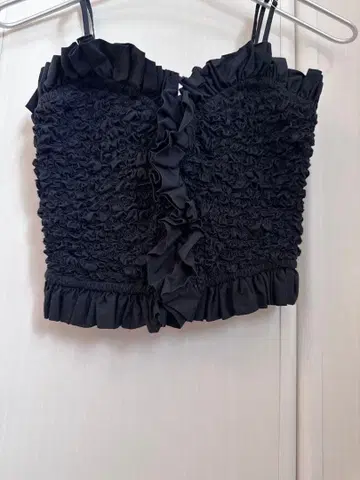 ZARA 하트 셔링 프린트 탑 블랙 XS 한 번 몇 시간 착용뿐!