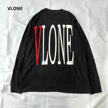VLONE 롱티 블랙 레드 빅 로고
