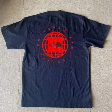 새상품 THE NORTH FACE 티셔츠 네이비 오렌지 로고 XS 사이즈