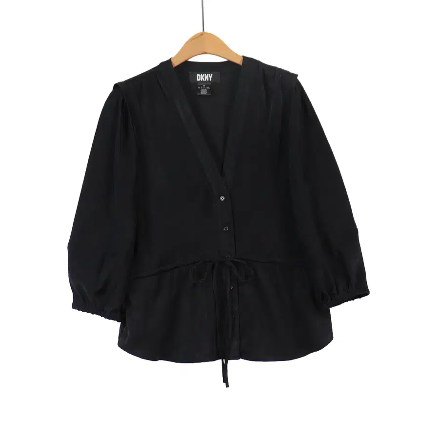 DKNY 자켓 M 블랙 브이넥 스트링 자켓