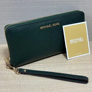 [ 레어 새상품 ] MICHAEL KORS 장지갑 블랙 스트랩 포함 그린