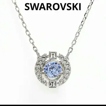 새상품급 SWAROVSKI 스와로 실버 파란색 목걸이 댄싱 스톤