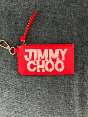JIMMY CHOO 키링 포함 카드 케이스 레드