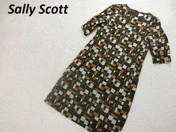 새상품급 Sally Scott 올 패턴 A라인 원피스 브라운 계열 11