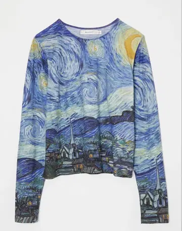 [새상품급] moussy the starry night ls 티셔츠 반 고흐