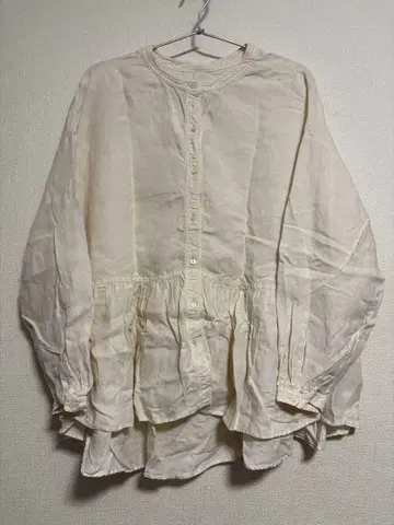 네스트로브 nest robe 린넨 혼방 페플럼 블라우스 긴팔 아이보리