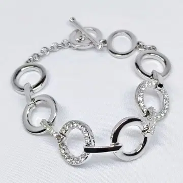 SWAROVSKI 서클 링크 팔찌 실버 컬러