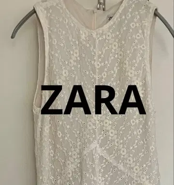 ZARA 슬리브리스 레이스 원피스 화이트 S 미사용 새상품