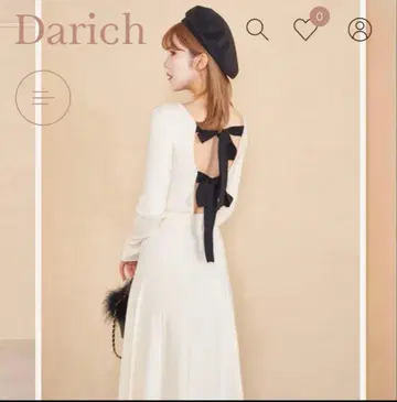 Darich 다리치 백리본 플레어 롱 니트 원피스