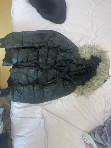 ZARA 카모 패턴 퍼 다운 자켓