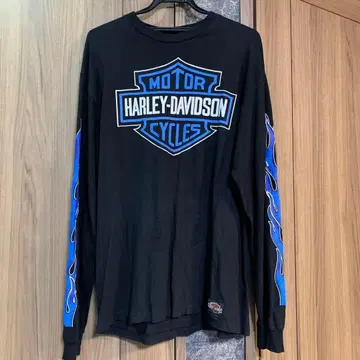 Harley-Davidson 블루 프레임 슬리브 긴팔 티셔츠
