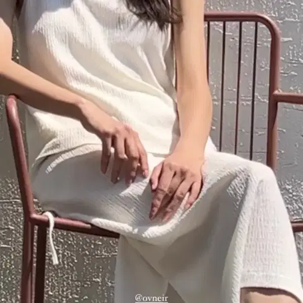 오브네어 웨이브 셋업 팬츠 바지+ 슬리브리스