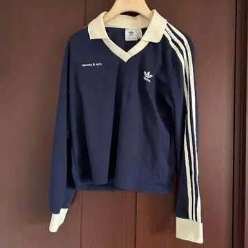 adidas x Sporty & Rich 긴팔 피케 셔츠