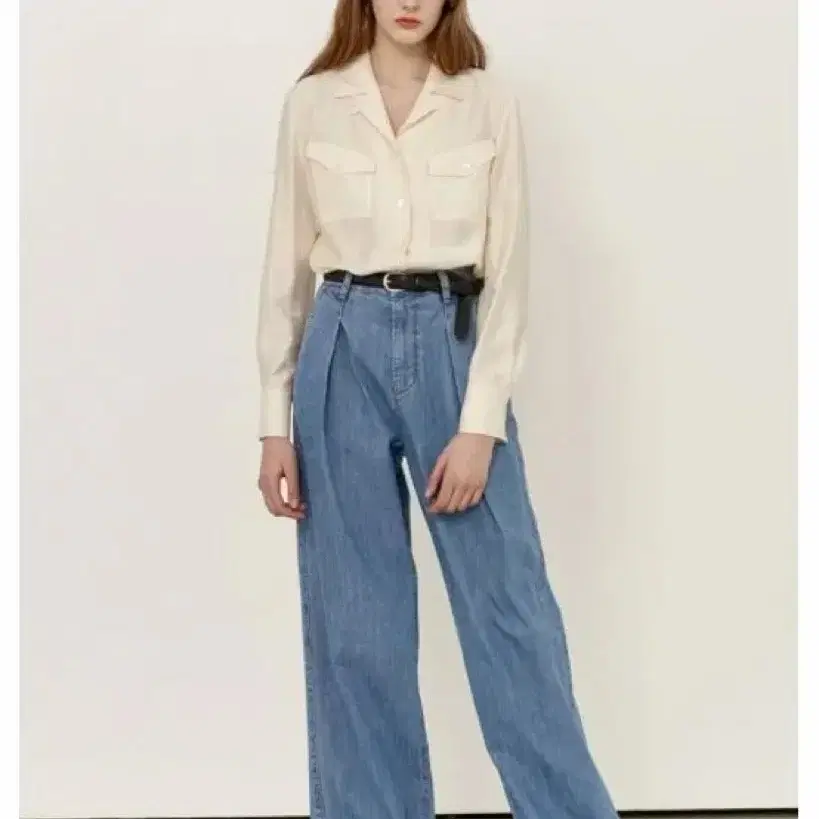 and you 앤유 와이드 핀턱 스티치 진청 데님 팬츠 2