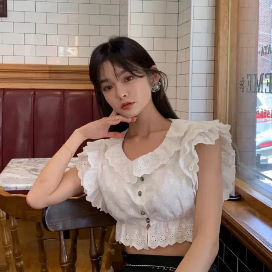 서쿠키 엔젤 레이스 블라우스