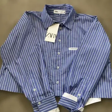 ZARA 스트라이프 셔츠 블루 새상품